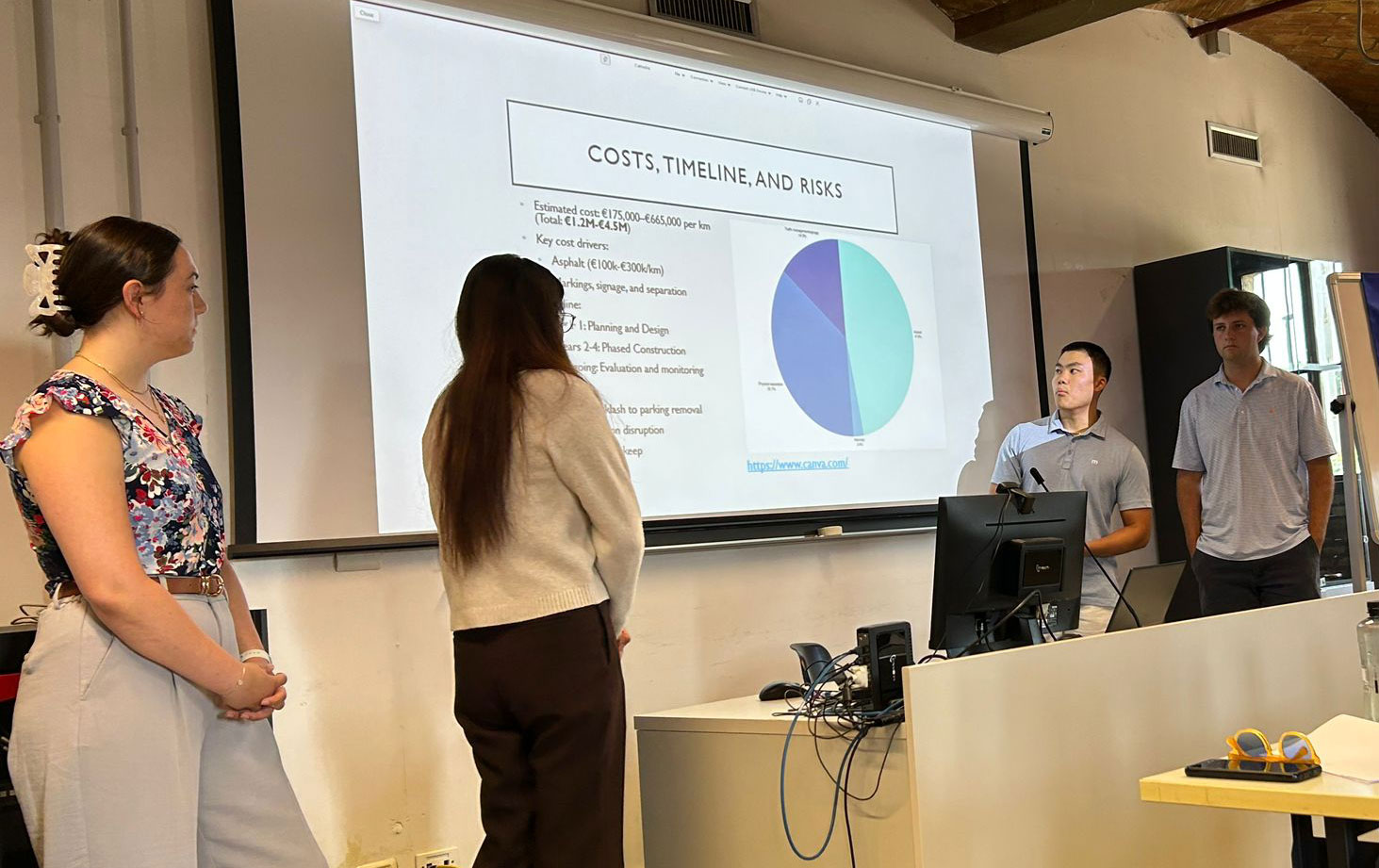 UF students are shown presenting their project findings during their study-abroad trip to Italy in June. Photo courtesy of Nancy McIlrath